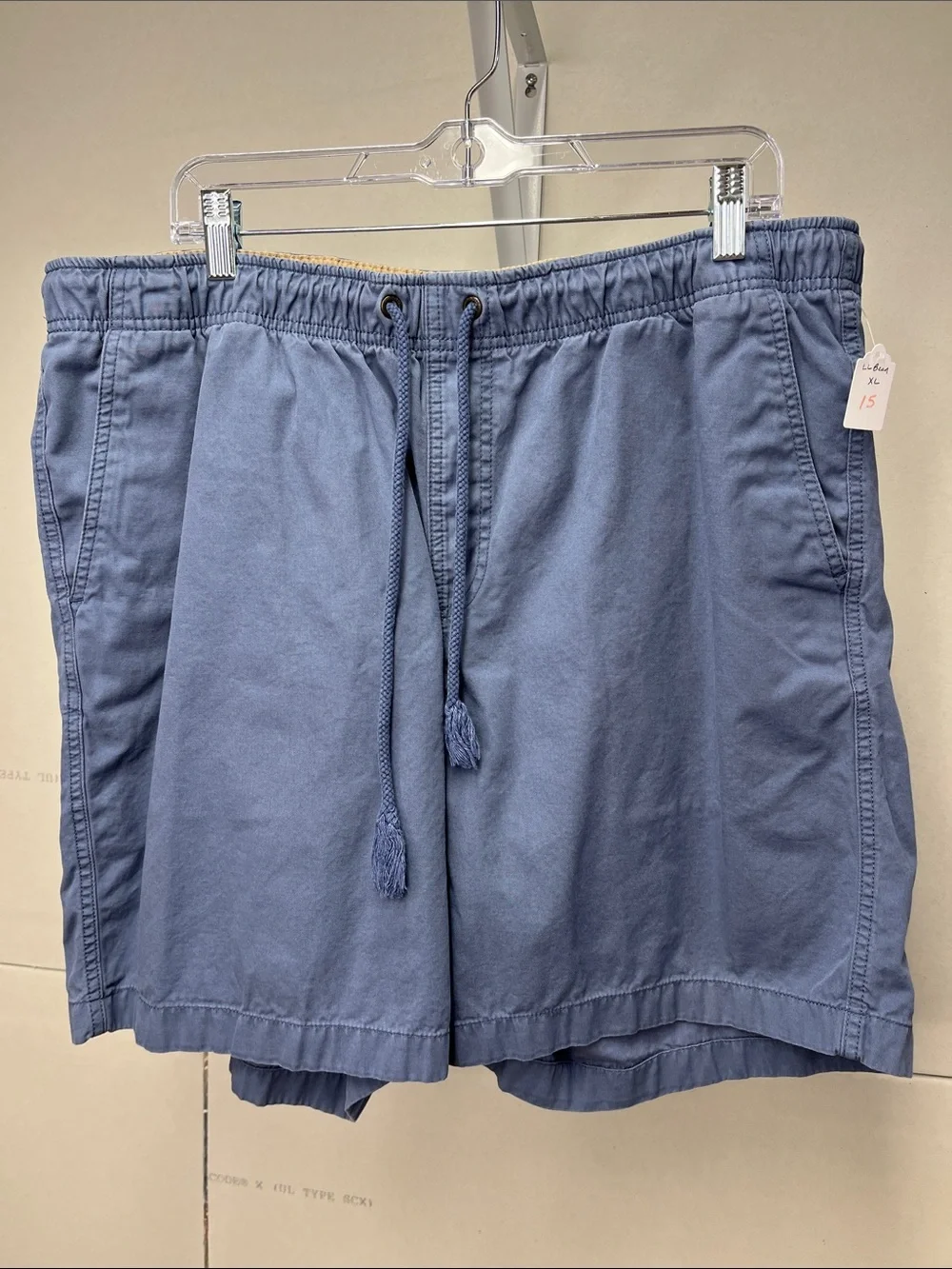 L.L. Bean Men's Light Blue Drawstring Athletic Shorts